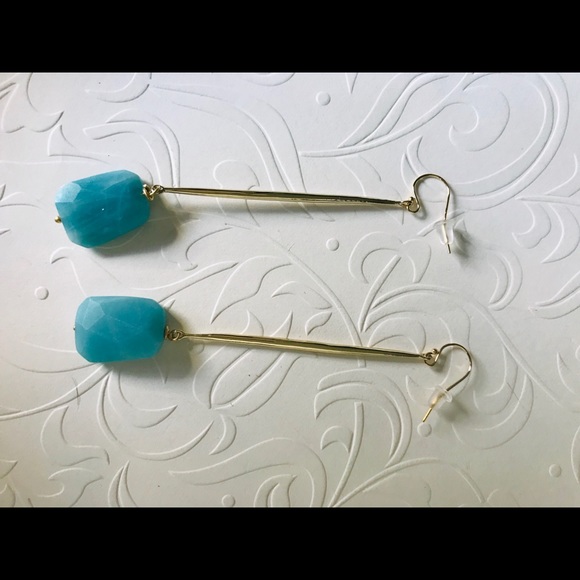 Alexis Bittar Amazonite Linear Drop Earrings, NWT - Picture 3 of 5